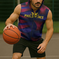 Custom Philippines 2026 Football Sleeveless Zip Hoodie Laban Pilipinas