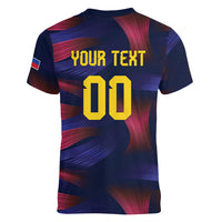 Custom Philippines 2026 Football Women V-Neck T-Shirt Laban Pilipinas
