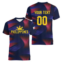 Custom Philippines 2026 Football Women V-Neck T-Shirt Laban Pilipinas