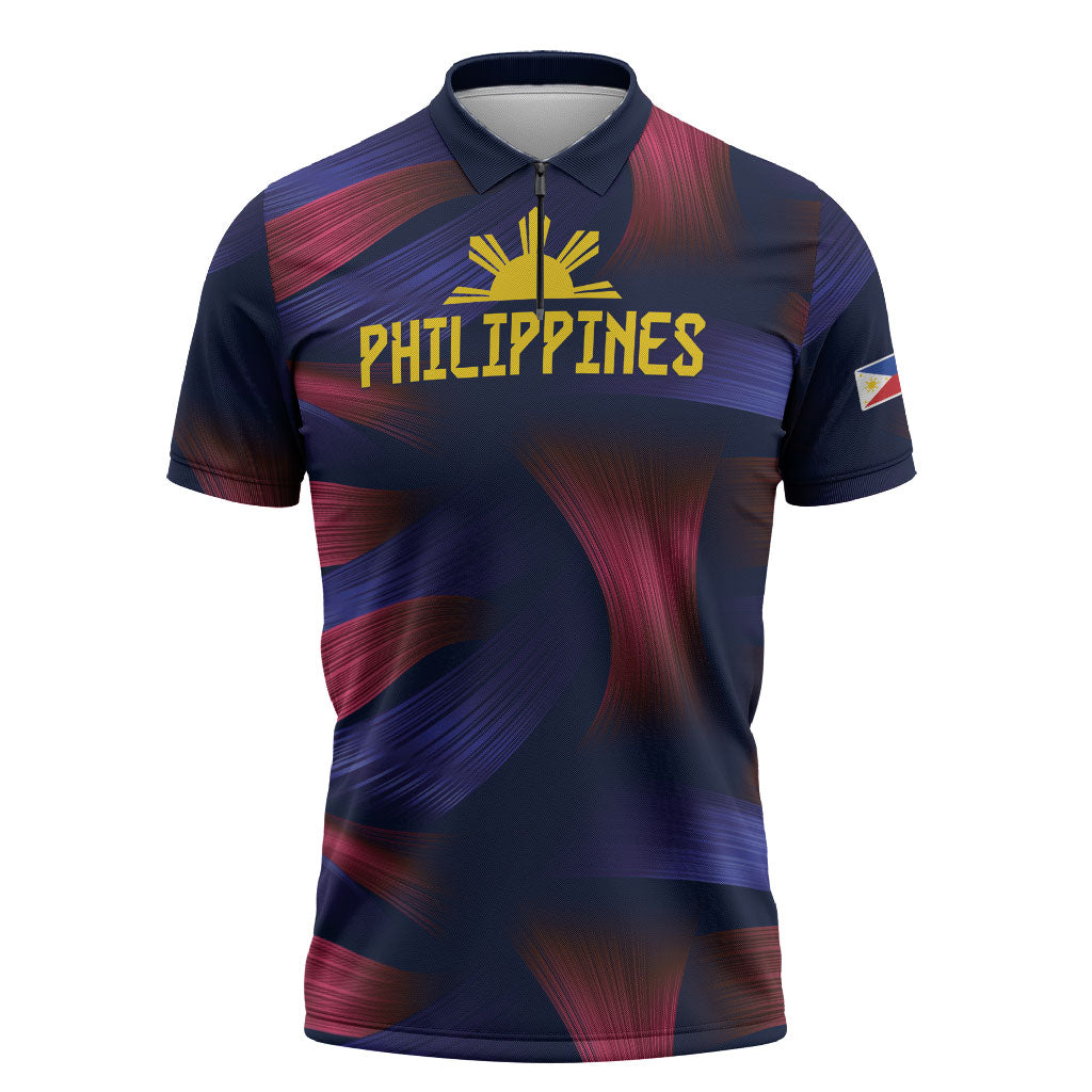 Custom Philippines 2026 Football Zipper Polo Shirt Laban Pilipinas