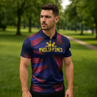 Custom Philippines 2026 Football Zipper Polo Shirt Laban Pilipinas