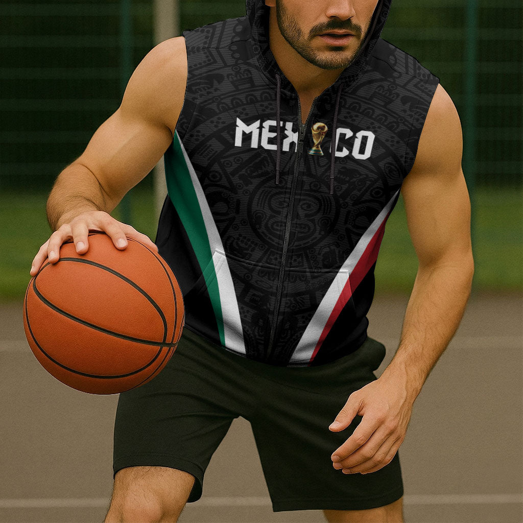 Custom Mexico 2026 World Football Sleeveless Zip Hoodie Somos Mexico Champions