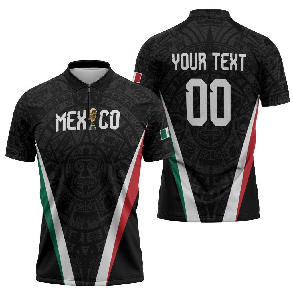 Custom Mexico 2026 World Football Zipper Polo Shirt Somos Mexico Champions