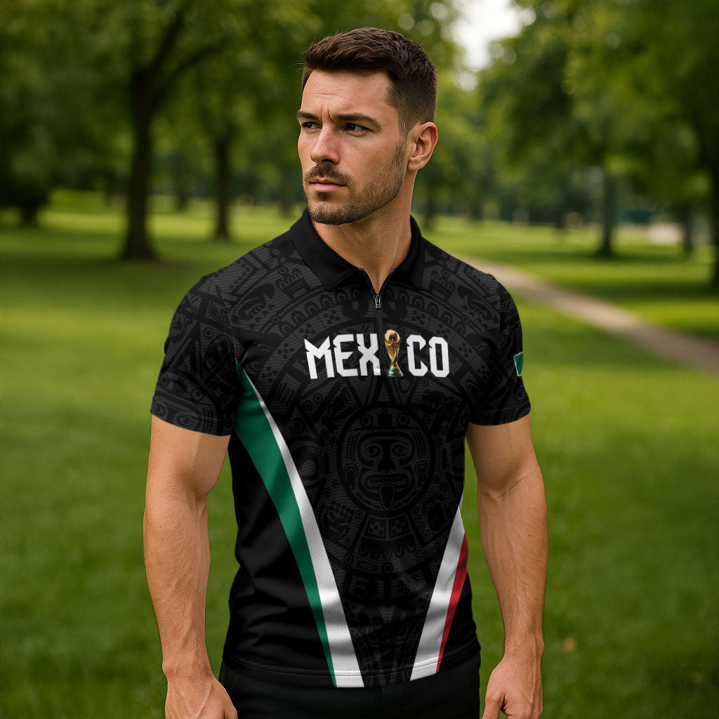 Custom Mexico 2026 World Football Zipper Polo Shirt Somos Mexico Champions