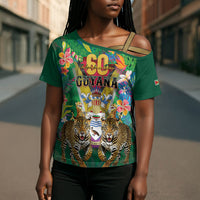 Personalized Guyana 60th Independence Day Cross Shoulder Shirt Diamond Jubilee