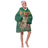 Personalized Guyana 60th Independence Day Kid Wearable Blanket Hoodie Diamond Jubilee