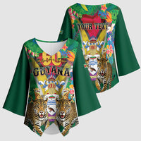 Personalized Guyana 60th Independence Day Kimono Sleeve Blouse Diamond Jubilee