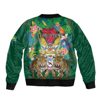 Personalized Guyana 60th Independence Day Sleeve Zip Bomber Jacket Diamond Jubilee