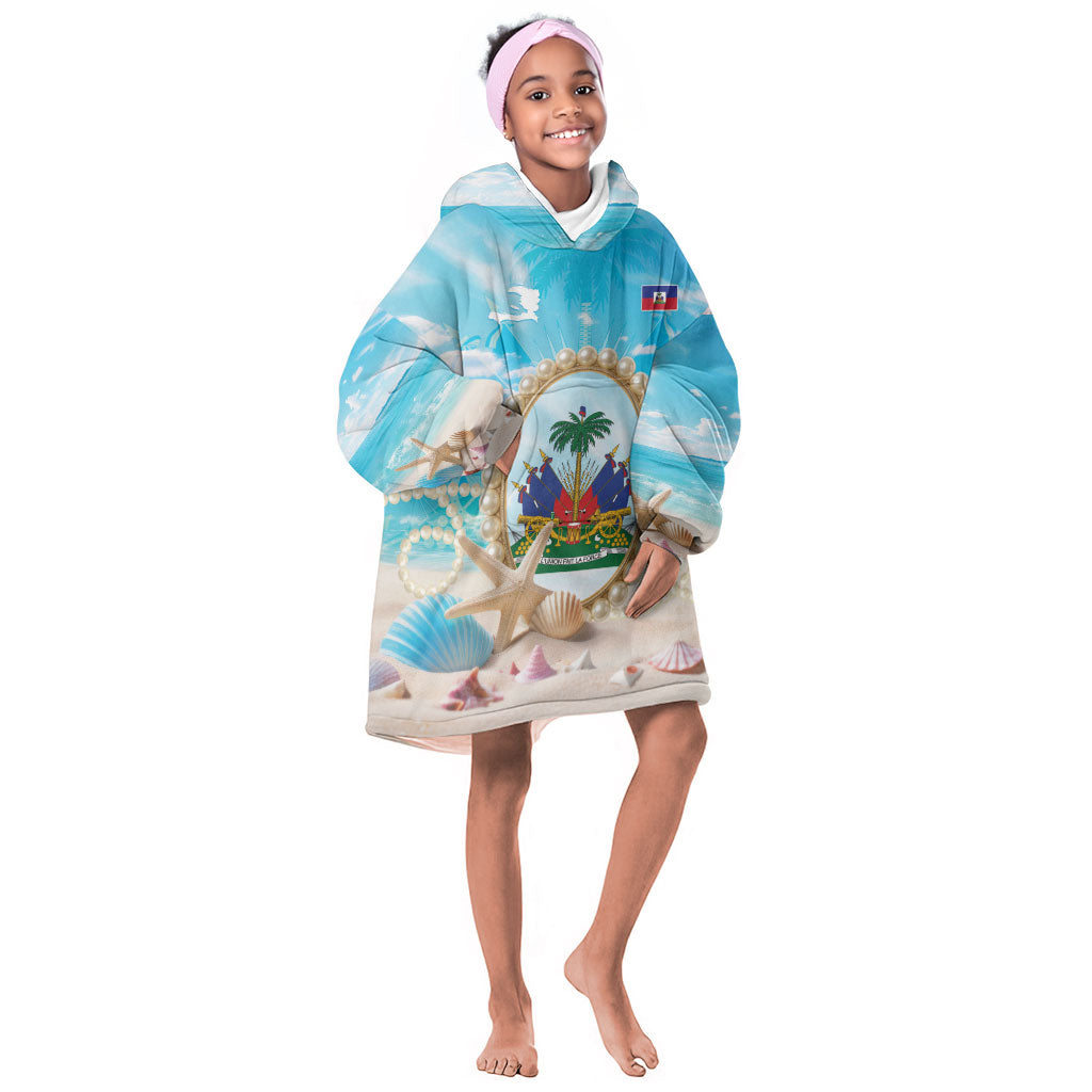 Personalized Haiti The Pearl Of Antilles Kid Wearable Blanket Hoodie Summer Aesthetic Vibe