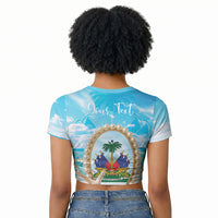 Personalized Haiti The Pearl Of Antilles Raglan Cropped T shirt Summer Aesthetic Vibe