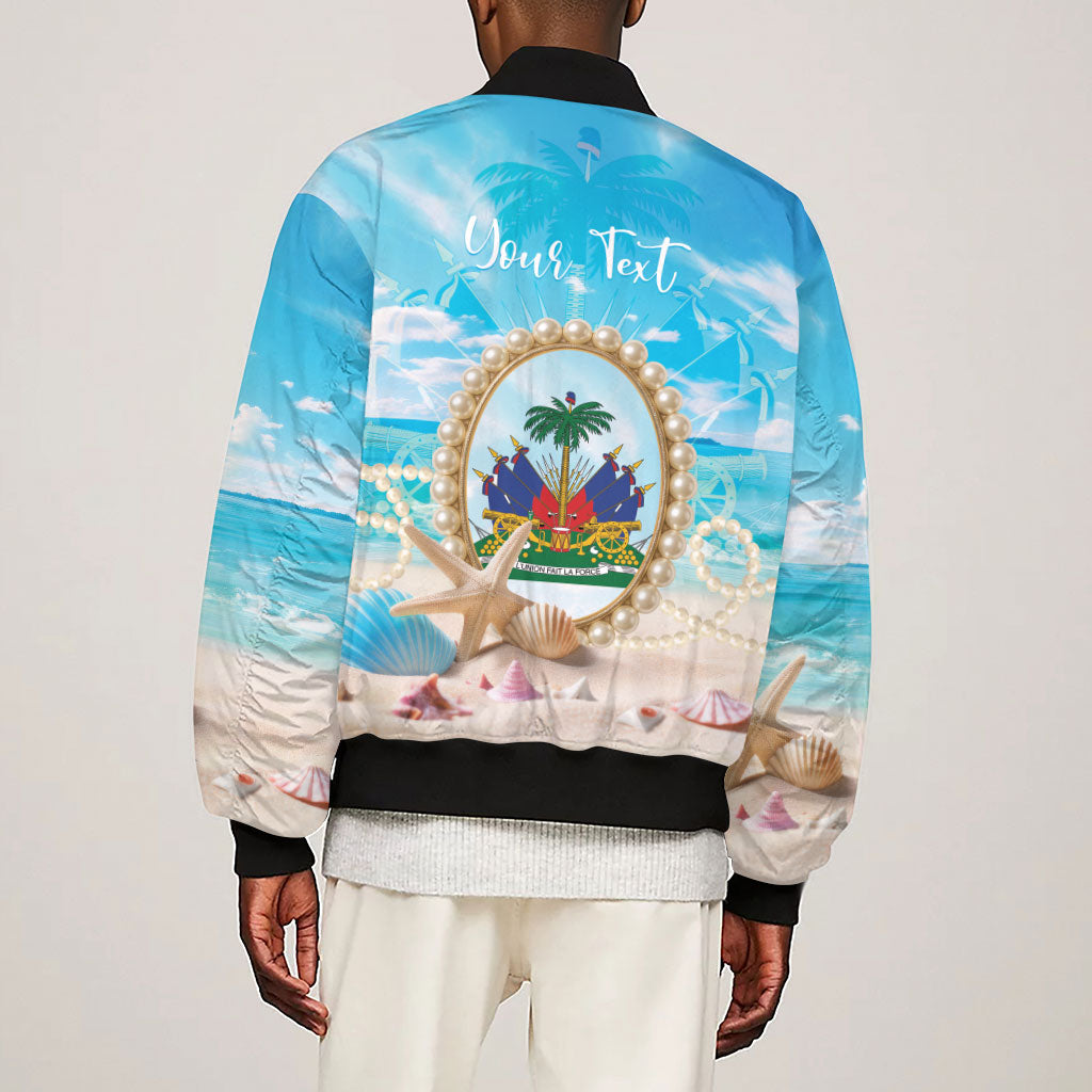 Personalized Haiti The Pearl Of Antilles Sleeve Zip Bomber Jacket Summer Aesthetic Vibe