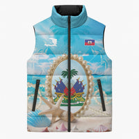 Personalized Haiti The Pearl Of Antilles Sleeveless Puffer Jacket Summer Aesthetic Vibe