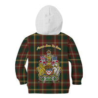 Canada Kid Hoodie Canadian Coat Of Arms Mix Maple Leaf Tartan - Wonder Print Shop