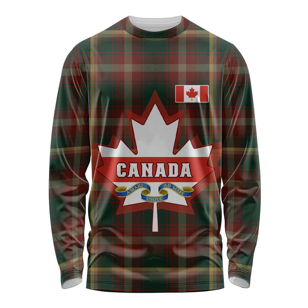 Canada Long Sleeve Shirt Canadian Coat Of Arms Mix Maple Leaf Tartan LT01