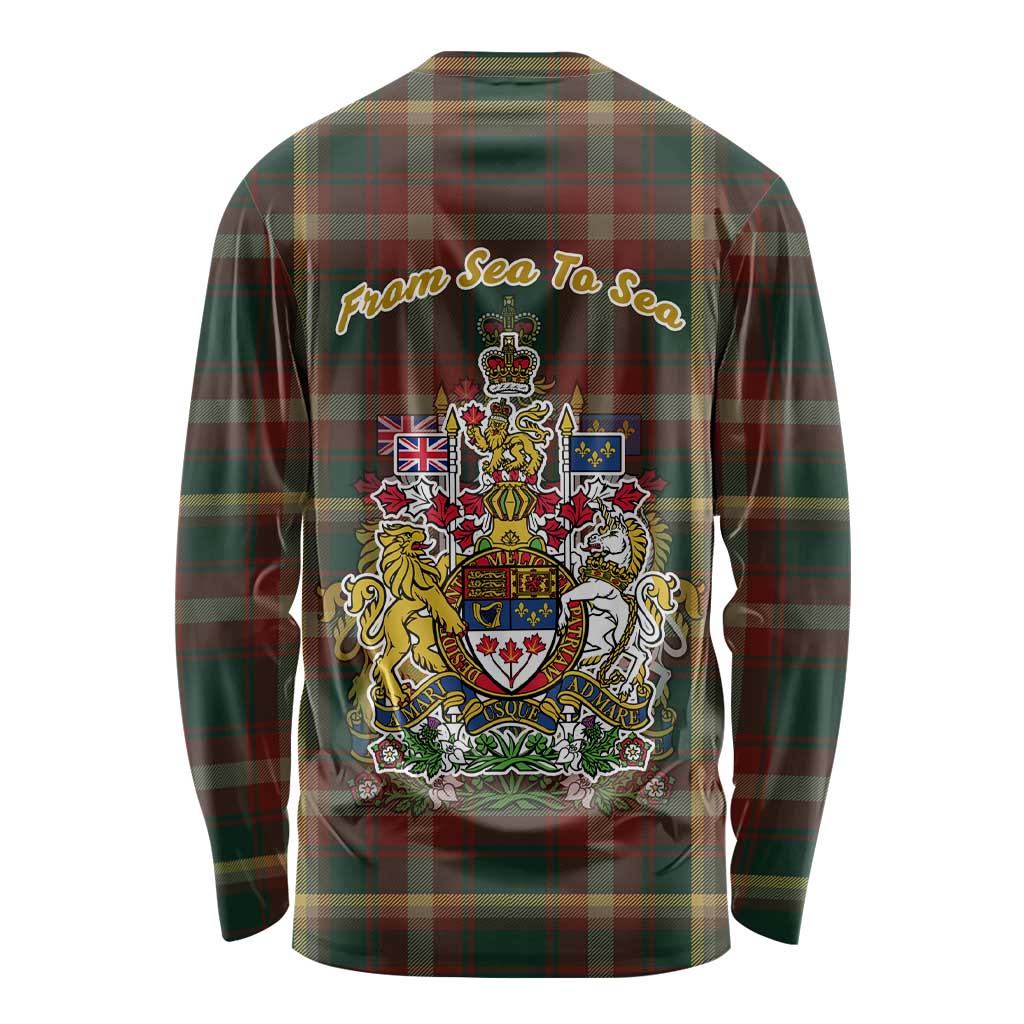 Canada Long Sleeve Shirt Canadian Coat Of Arms Mix Maple Leaf Tartan LT01