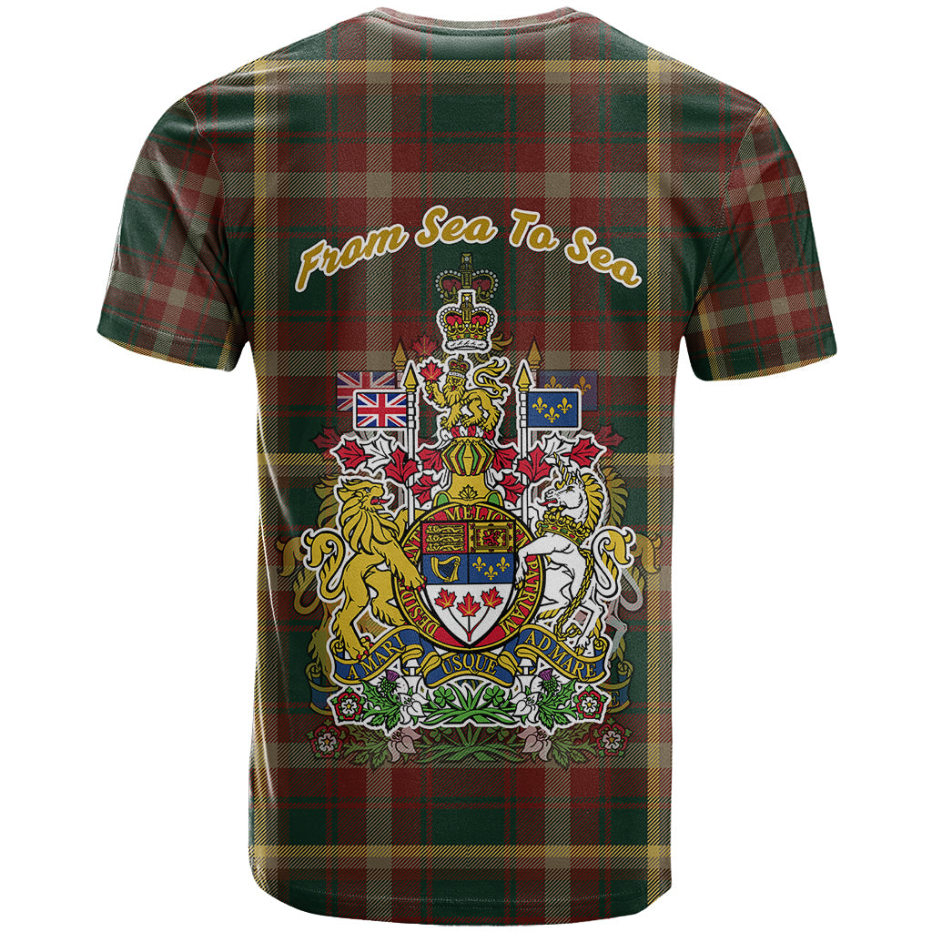 Canada T Shirt Canadian Coat Of Arms Mix Maple Leaf Tartan - Wonder Print Shop