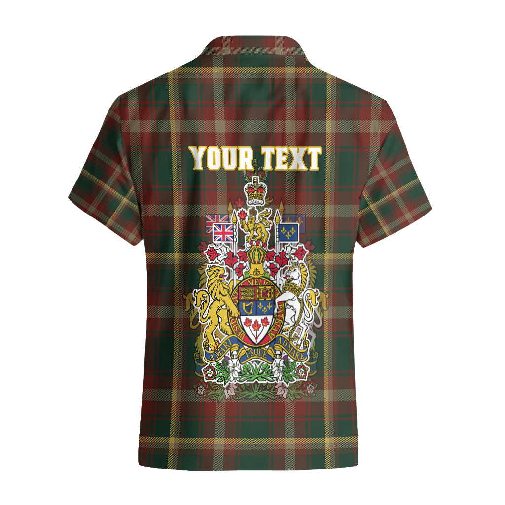 Custom Canada Hawaiian Shirt Canadian Coat Of Arms Mix Maple Leaf Tartan - Wonder Print Shop