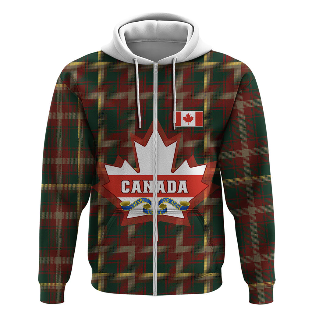 Custom Canada Hoodie Canadian Coat Of Arms Mix Maple Leaf Tartan - Wonder Print Shop