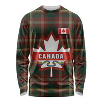 Custom Canada Long Sleeve Shirt Canadian Coat Of Arms Mix Maple Leaf Tartan LT01