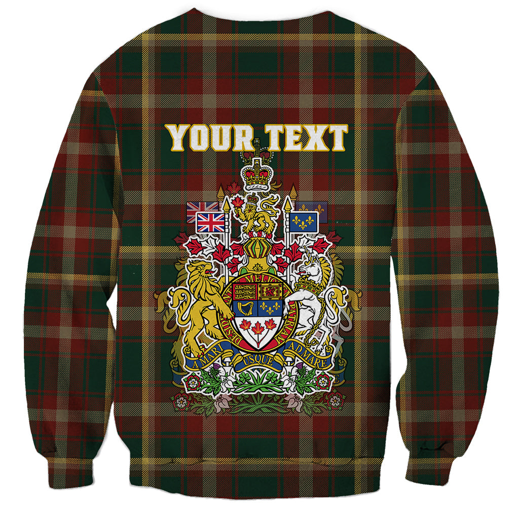 Custom Canada Sweatshirt Canadian Coat Of Arms Mix Maple Leaf Tartan - Wonder Print Shop
