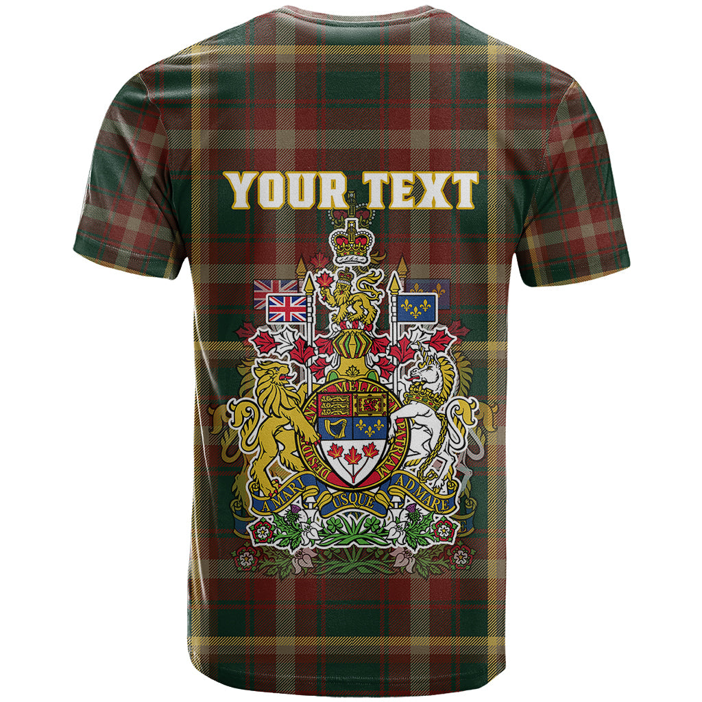 Custom Canada T Shirt Canadian Coat Of Arms Mix Maple Leaf Tartan - Wonder Print Shop
