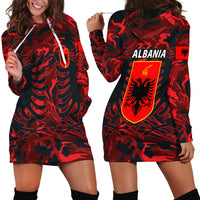 Albania Hoodie Dress Albanian Golden Eagle Sport Version - Wonder Print Shop