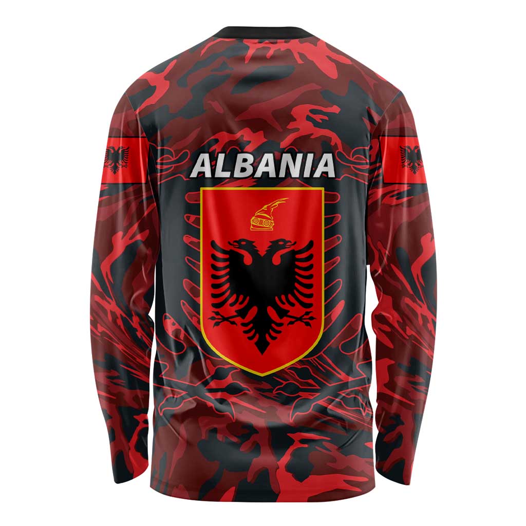 Albania Long Sleeve Shirt Albanian Golden Eagle Sport Version LT01