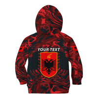 Personalised Albania Kid Hoodie Albanian Golden Eagle Sport Version - Wonder Print Shop