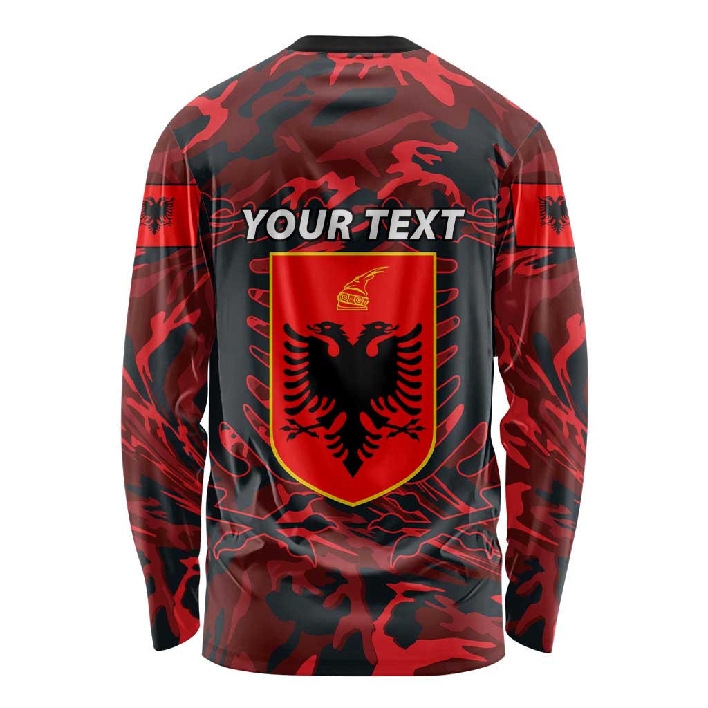 Personalised Albania Long Sleeve Shirt Albanian Golden Eagle Sport Version LT01