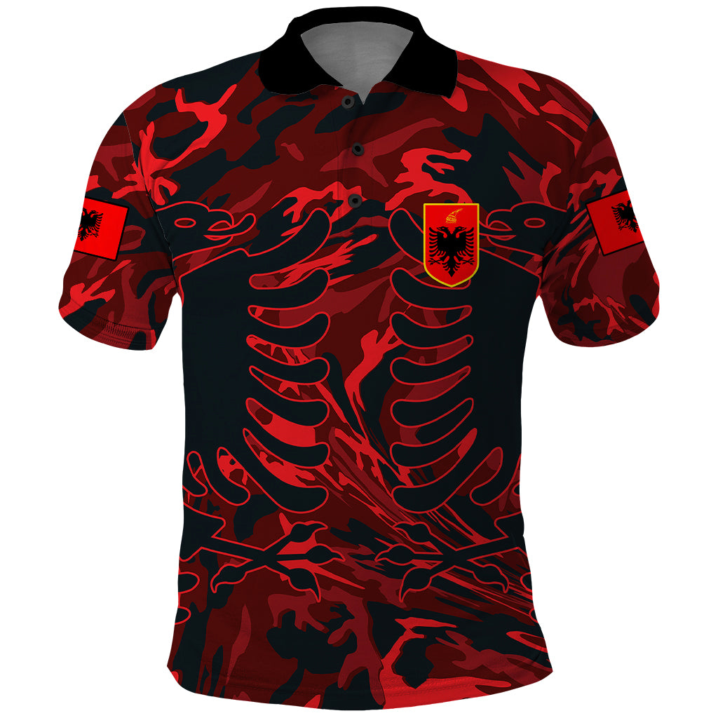 Personalised Albania Polo Shirt Albanian Golden Eagle Sport Version - Wonder Print Shop