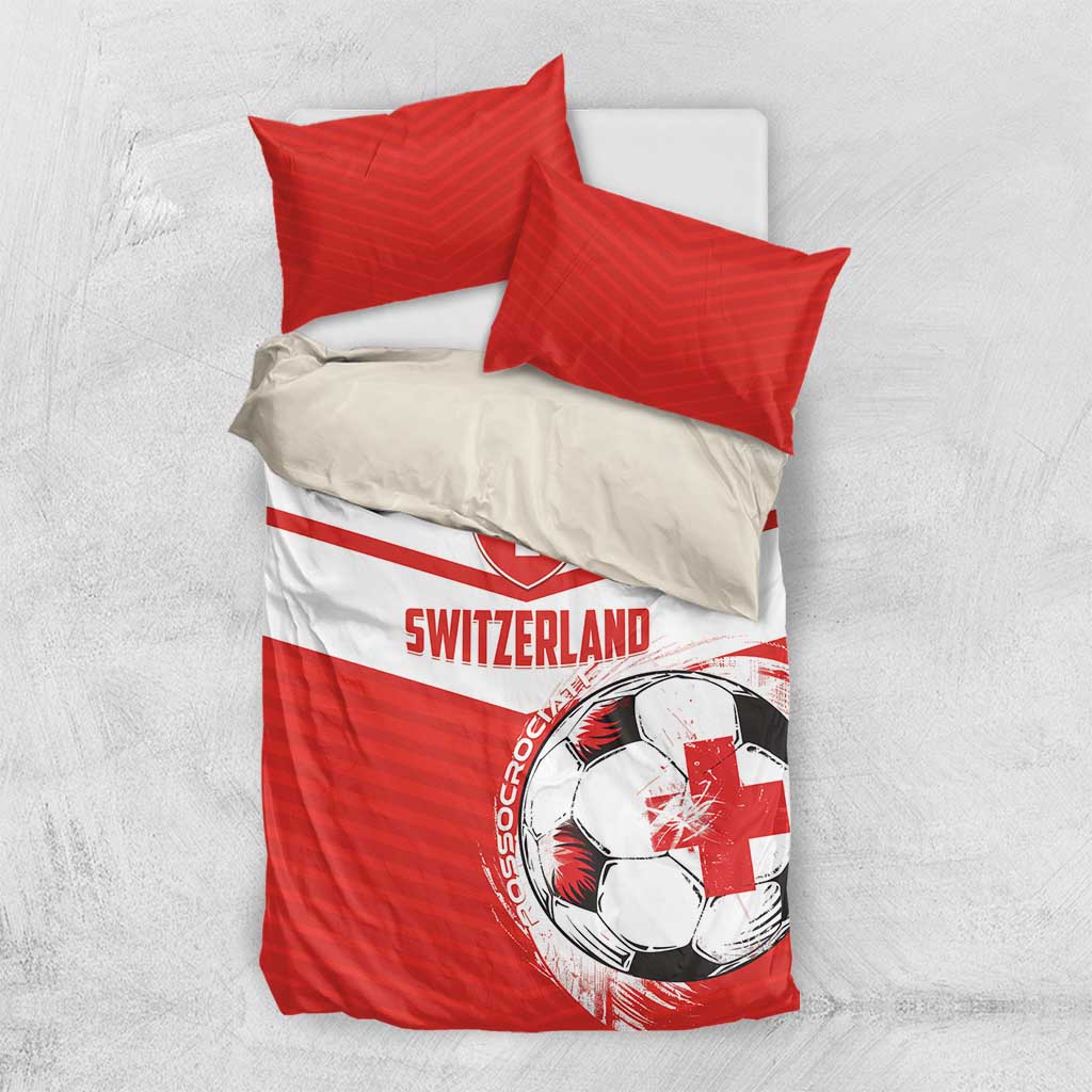 Switzerland 2024 Football Bedding Set Rossocrociati Go Champions - Wonder Print Shop