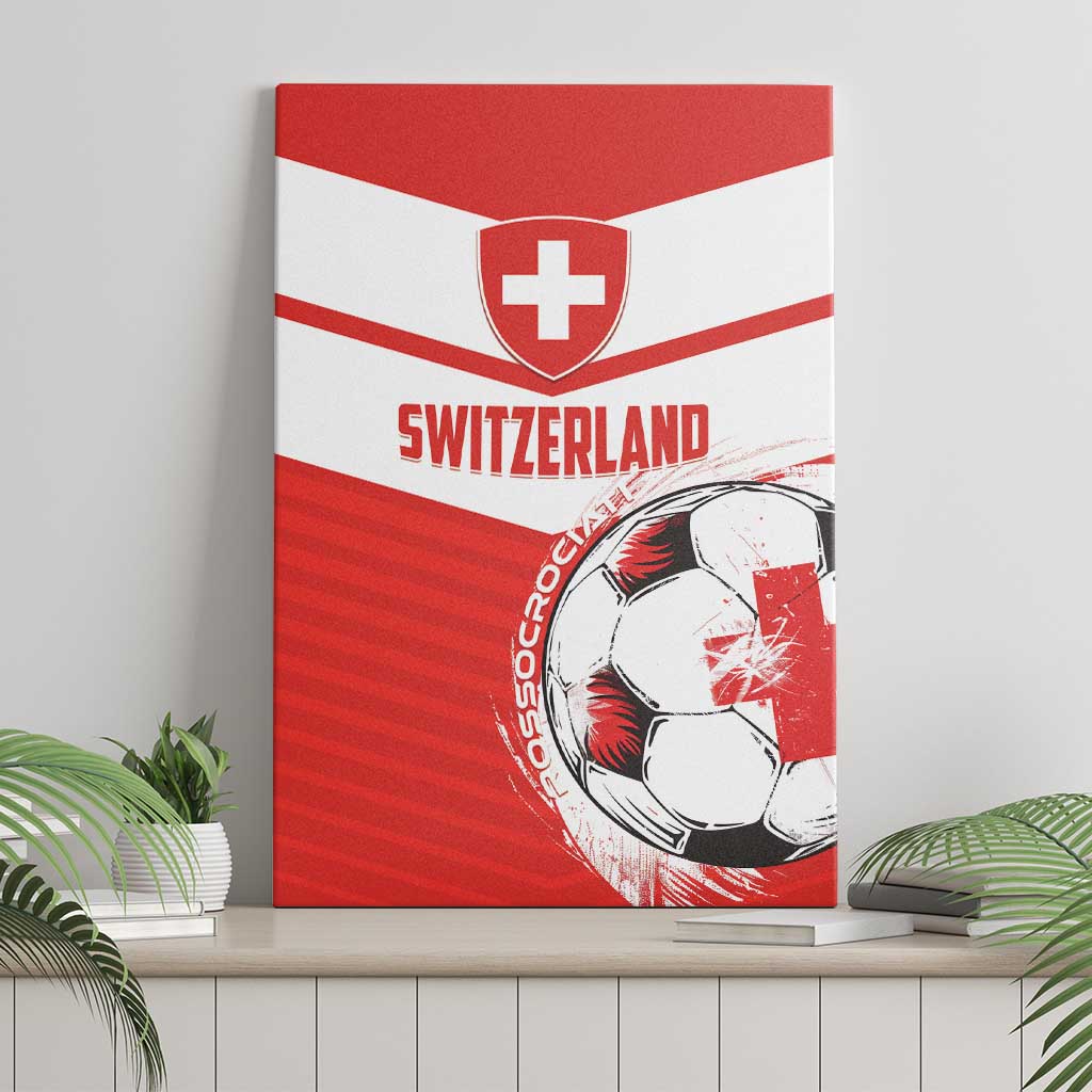 Switzerland 2024 Football Canvas Wall Art Rossocrociati Go Champions - Wonder Print Shop