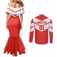 Custom Switzerland 2024 Football Couples Matching Mermaid Dress and Long Sleeve Button Shirt Rossocrociati Go Champions
