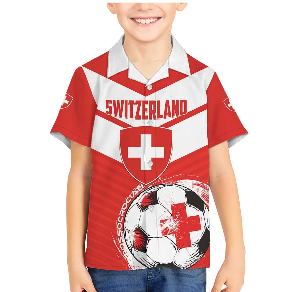 Custom Switzerland 2024 Football Family Matching Mermaid Dress and Hawaiian Shirt Rossocrociati Go Champions - Wonder Print Shop