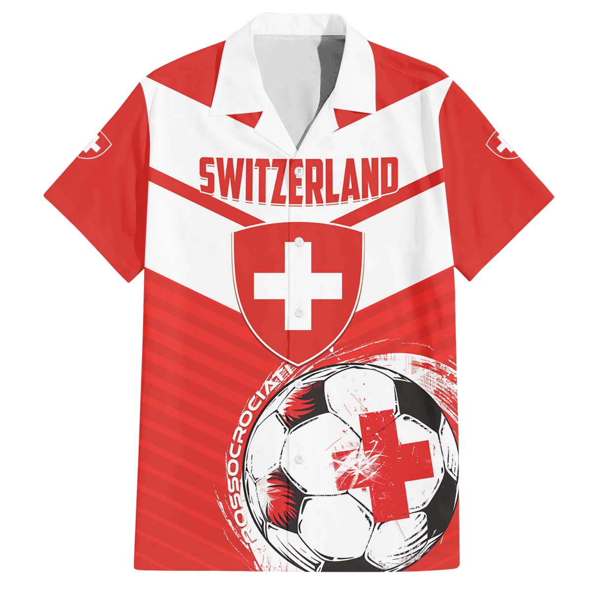 Custom Switzerland 2024 Football Family Matching Puletasi and Hawaiian Shirt Rossocrociati Go Champions - Wonder Print Shop