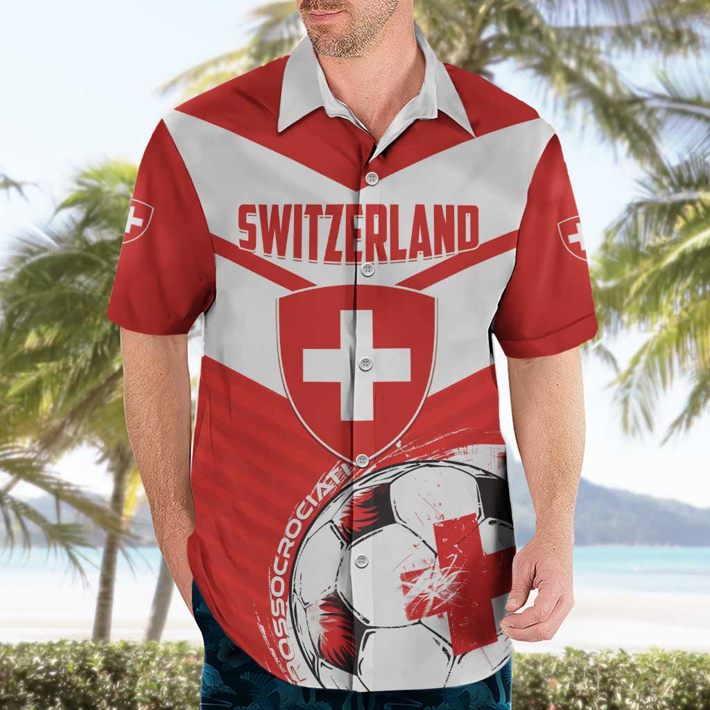Custom Switzerland 2024 Football Hawaiian Shirt Rossocrociati Go Champions - Wonder Print Shop
