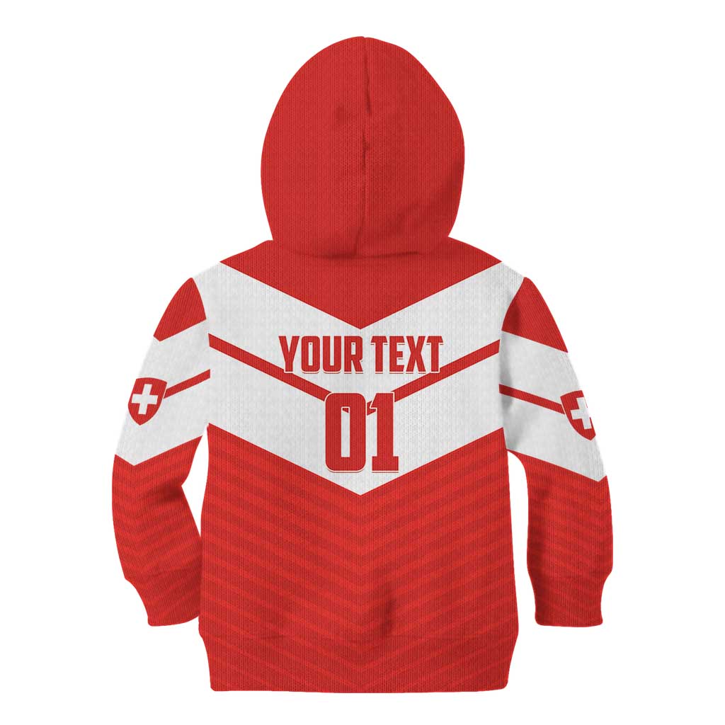 Custom Switzerland 2024 Football Kid Hoodie Rossocrociati Go Champions - Wonder Print Shop