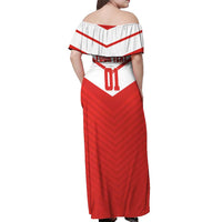 Custom Switzerland 2024 Football Off Shoulder Maxi Dress Rossocrociati Go Champions - Wonder Print Shop