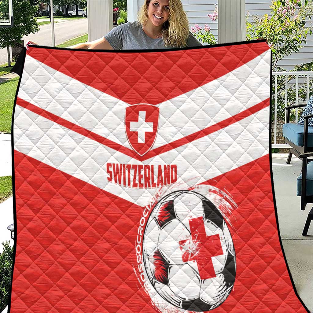 Switzerland 2024 Football Quilt Rossocrociati Go Champions - Wonder Print Shop