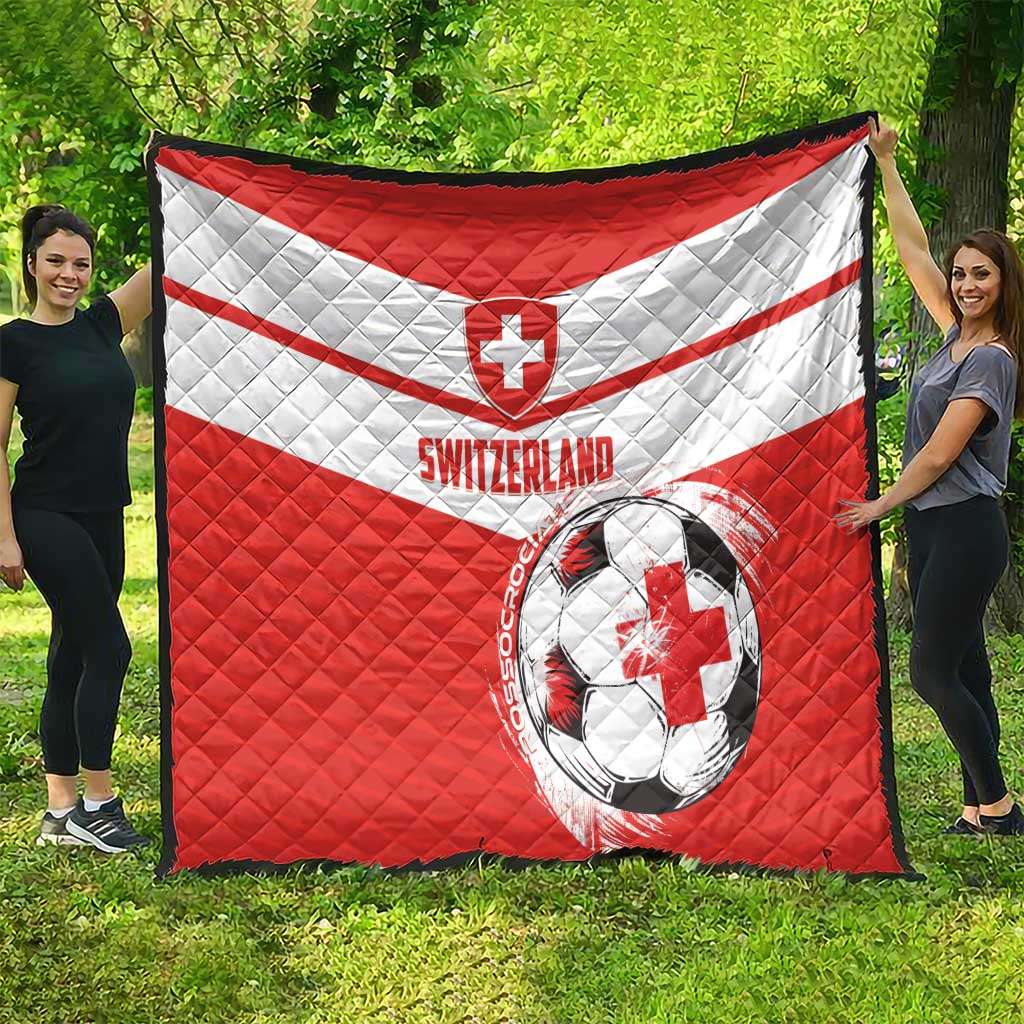 Switzerland 2024 Football Quilt Rossocrociati Go Champions - Wonder Print Shop