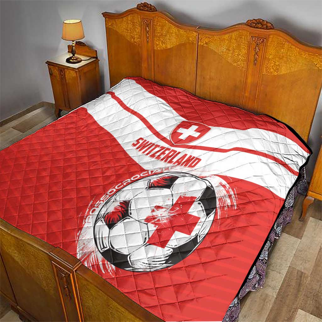 Switzerland 2024 Football Quilt Rossocrociati Go Champions - Wonder Print Shop
