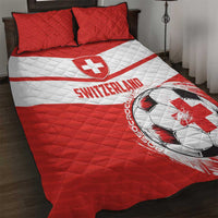 Switzerland 2024 Football Quilt Bed Set Rossocrociati Go Champions - Wonder Print Shop