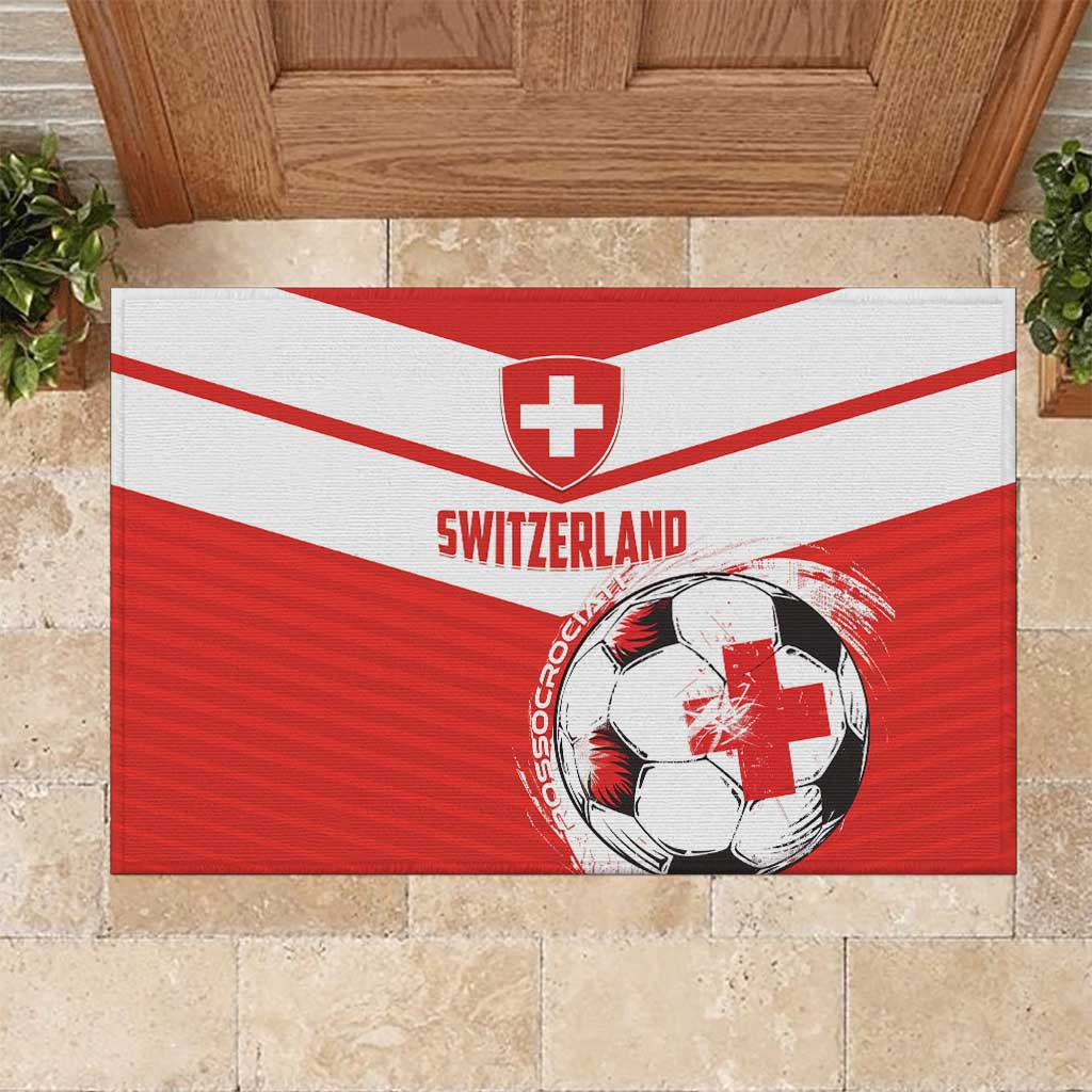 Switzerland 2024 Football Rubber Doormat Rossocrociati Go Champions - Wonder Print Shop