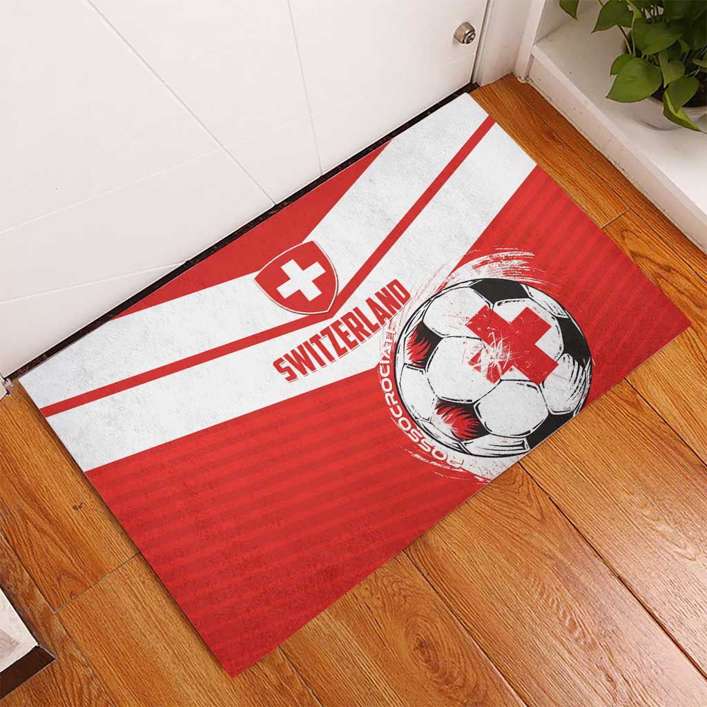 Switzerland 2024 Football Rubber Doormat Rossocrociati Go Champions - Wonder Print Shop
