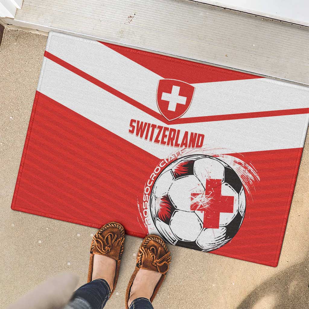 Switzerland 2024 Football Rubber Doormat Rossocrociati Go Champions - Wonder Print Shop