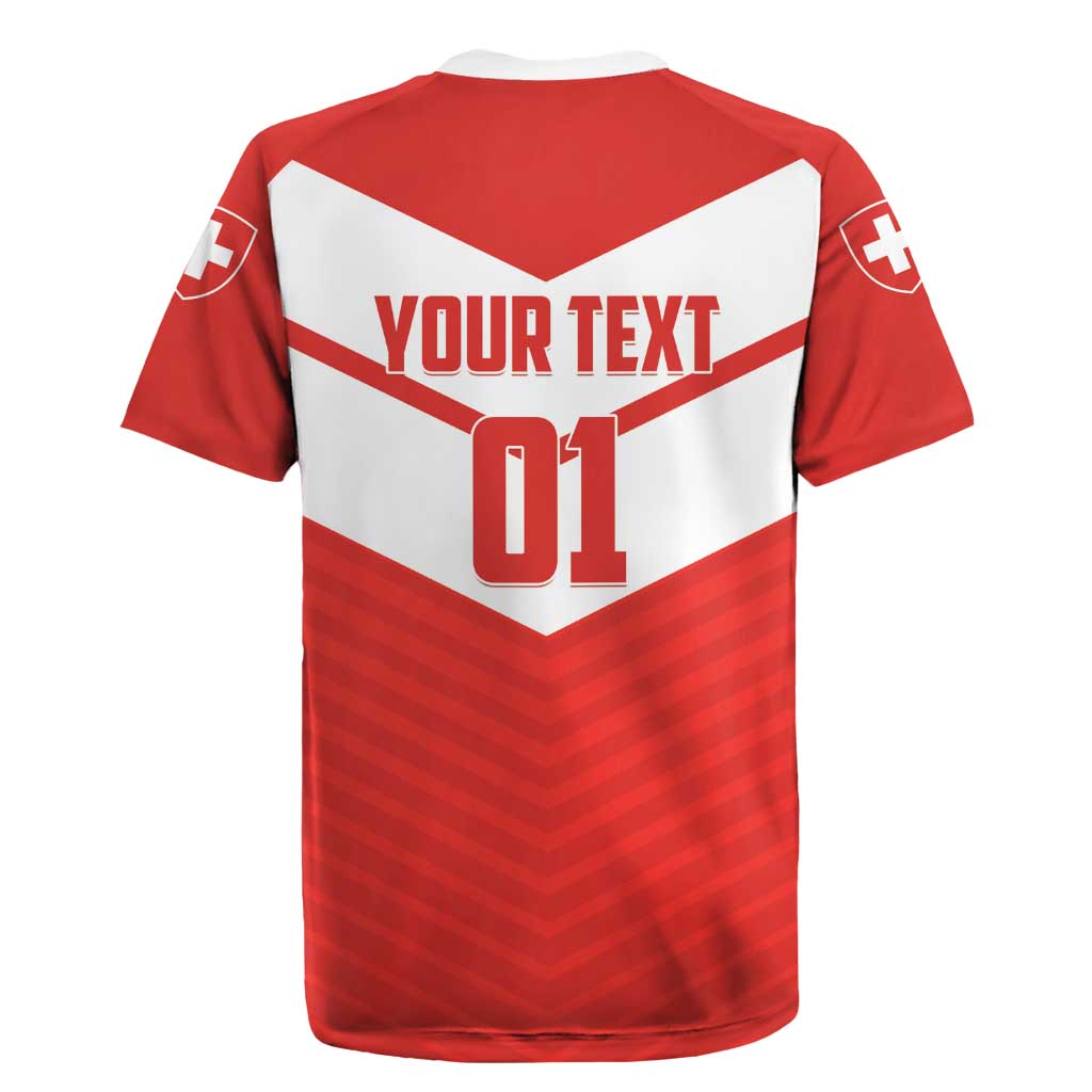 Custom Switzerland 2024 Football Rugby Jersey Rossocrociati Go Champions - Wonder Print Shop