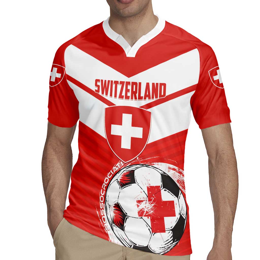 Custom Switzerland 2024 Football Rugby Jersey Rossocrociati Go Champions - Wonder Print Shop