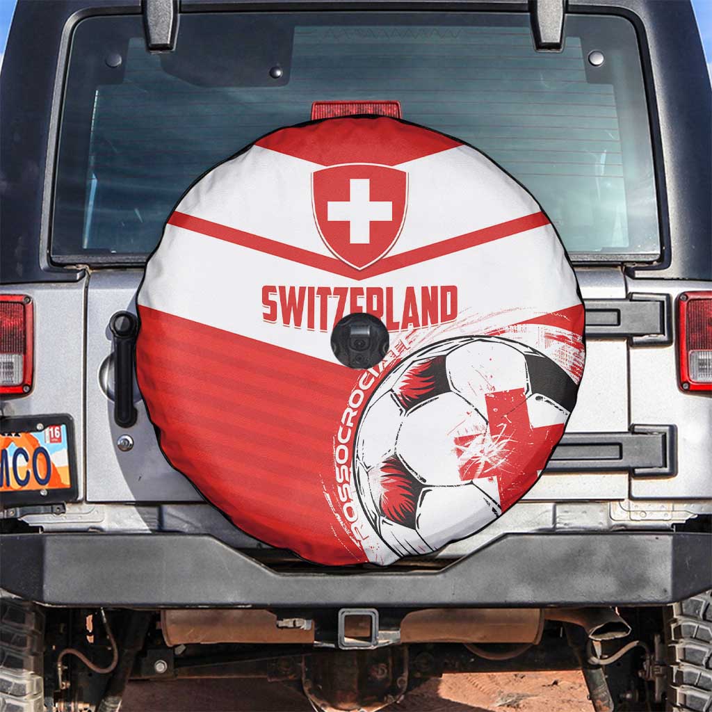 Switzerland 2024 Football Spare Tire Cover Rossocrociati Go Champions - Wonder Print Shop