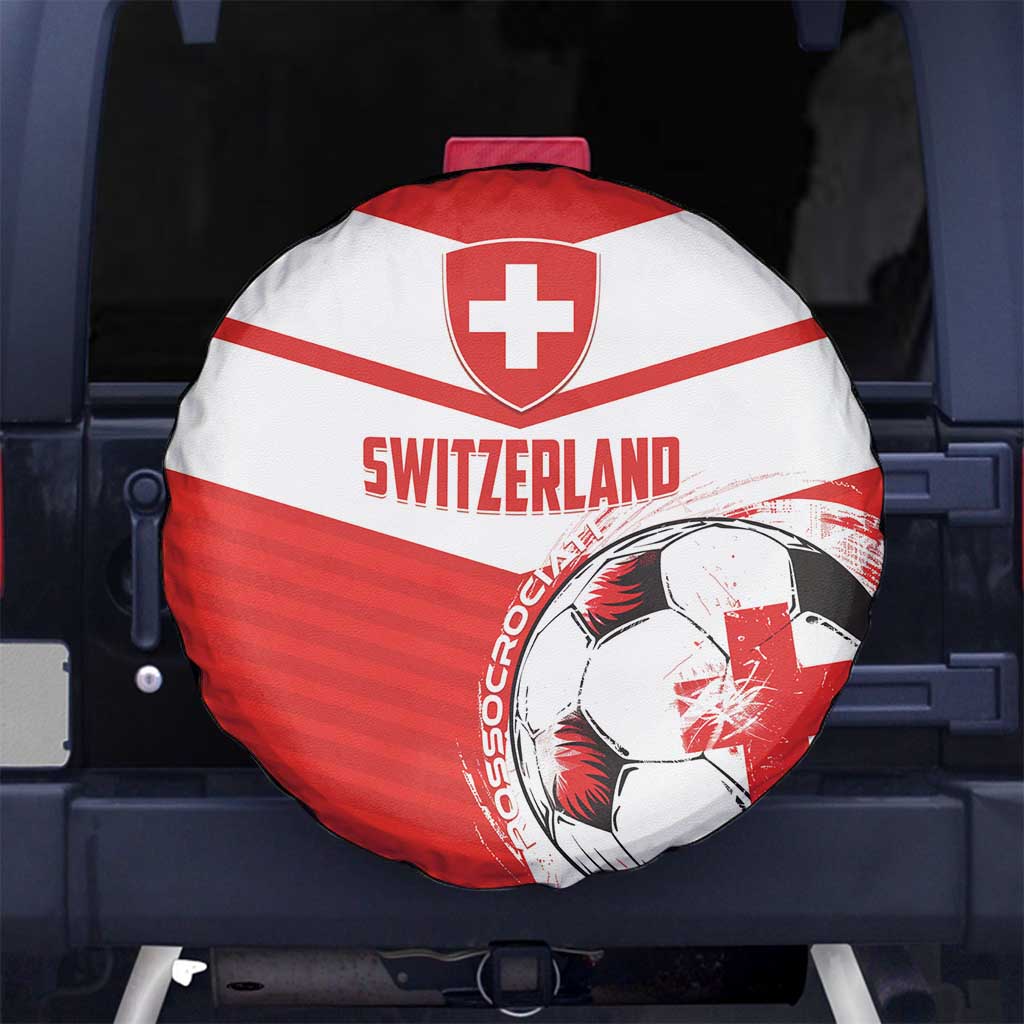 Switzerland 2024 Football Spare Tire Cover Rossocrociati Go Champions - Wonder Print Shop