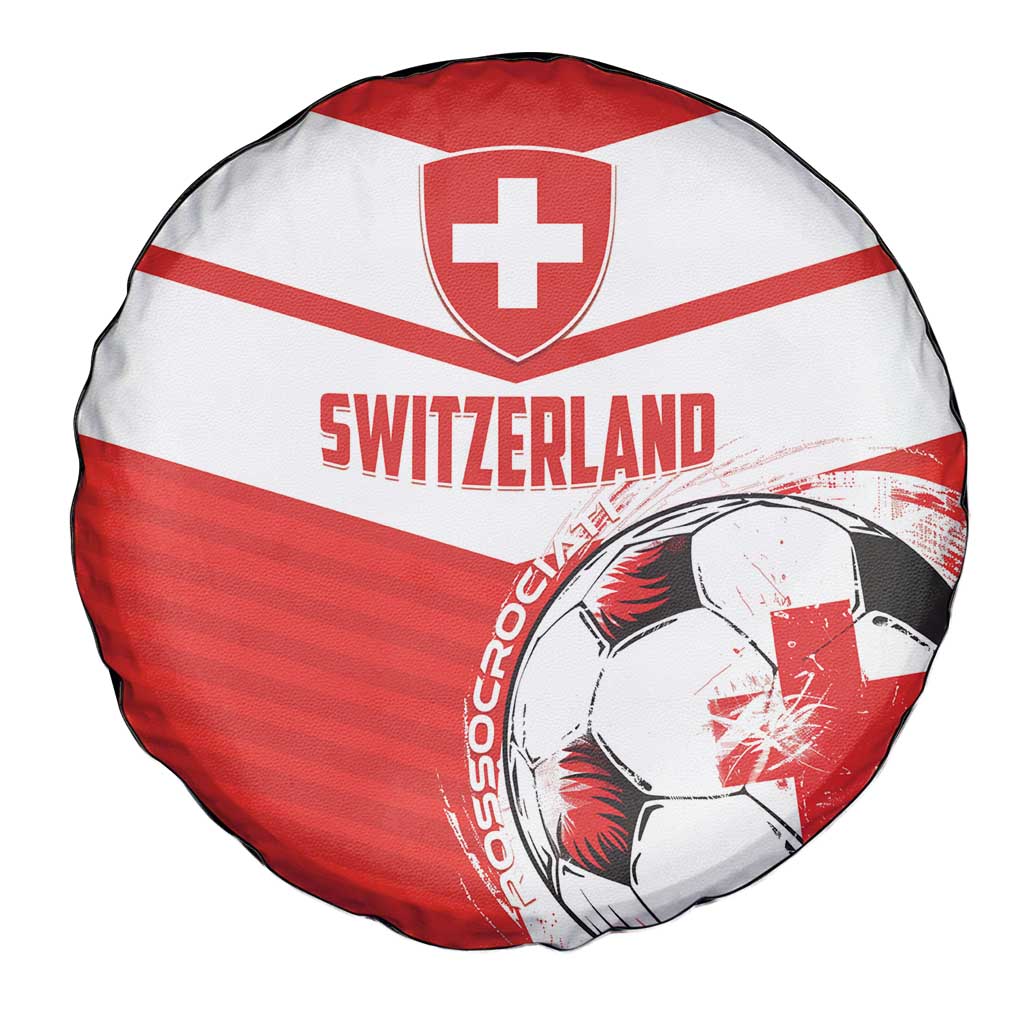 Switzerland 2024 Football Spare Tire Cover Rossocrociati Go Champions - Wonder Print Shop